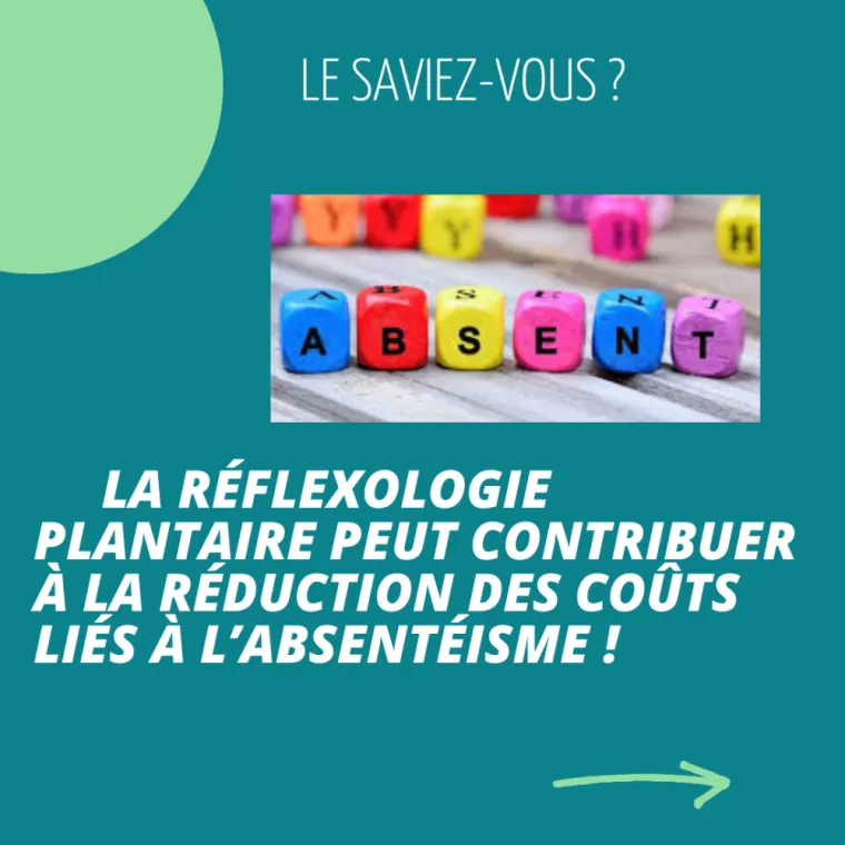 La réflexologie plantaire peut contribuer à la réduction des coût liés à l'absentéisme, Abbeville, Charlotte Réflexo